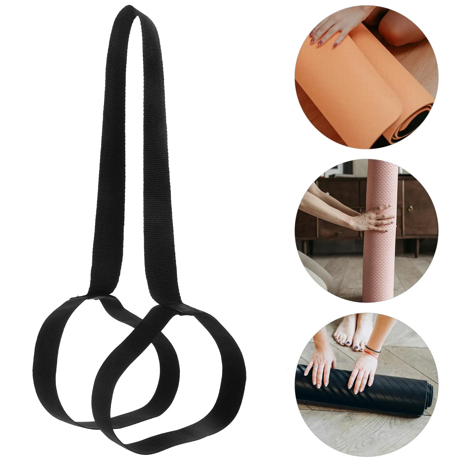 Set di 4 Cinghie Professionali per Tappetino Yoga, Resistenti e Comode per Trasporto e Conservazione, Ideali per Palestra ed Esercizi