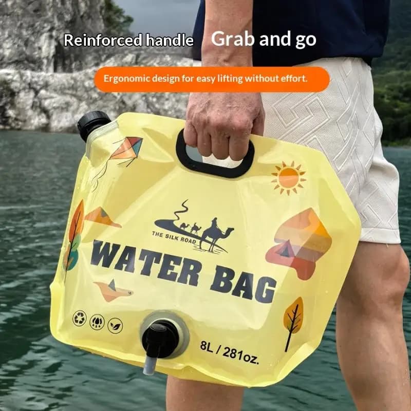 8 Liter Camping Water Bag with Faucet, Portable Water Container, Water Foldable Container, Survival or Emergency Supplies