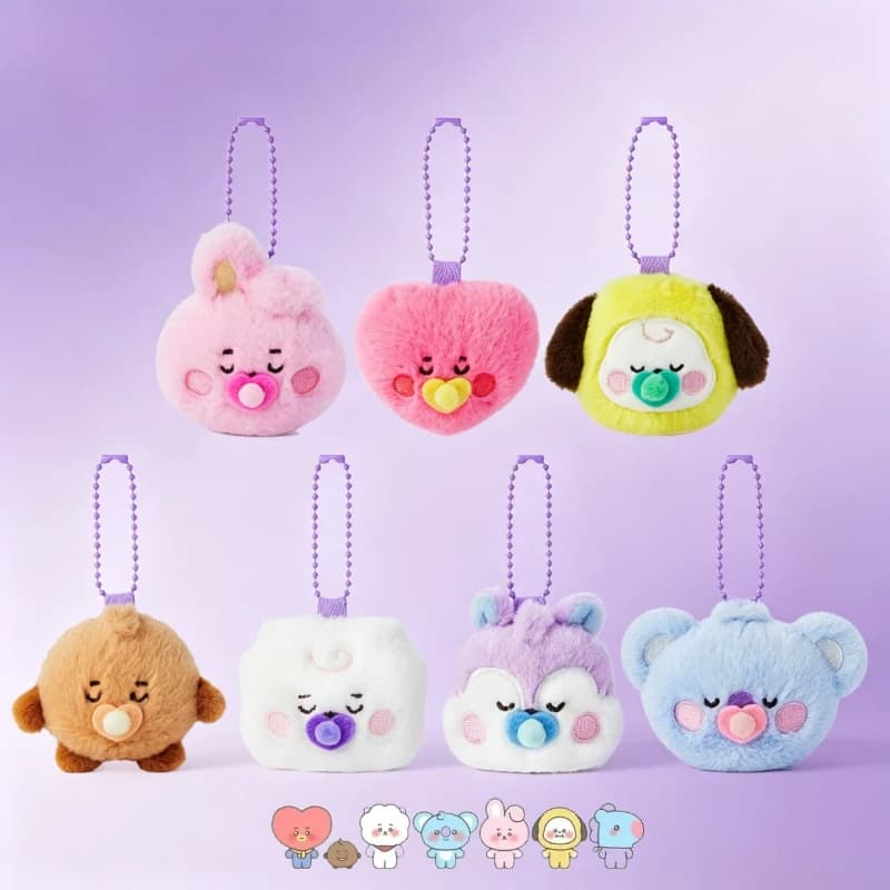 Portachiavi in peluche serie BT21, simpatico personaggio dei cartoni animati, accessorio pendente kawaii, merchandising anime per fan, vendita all'ingrosso