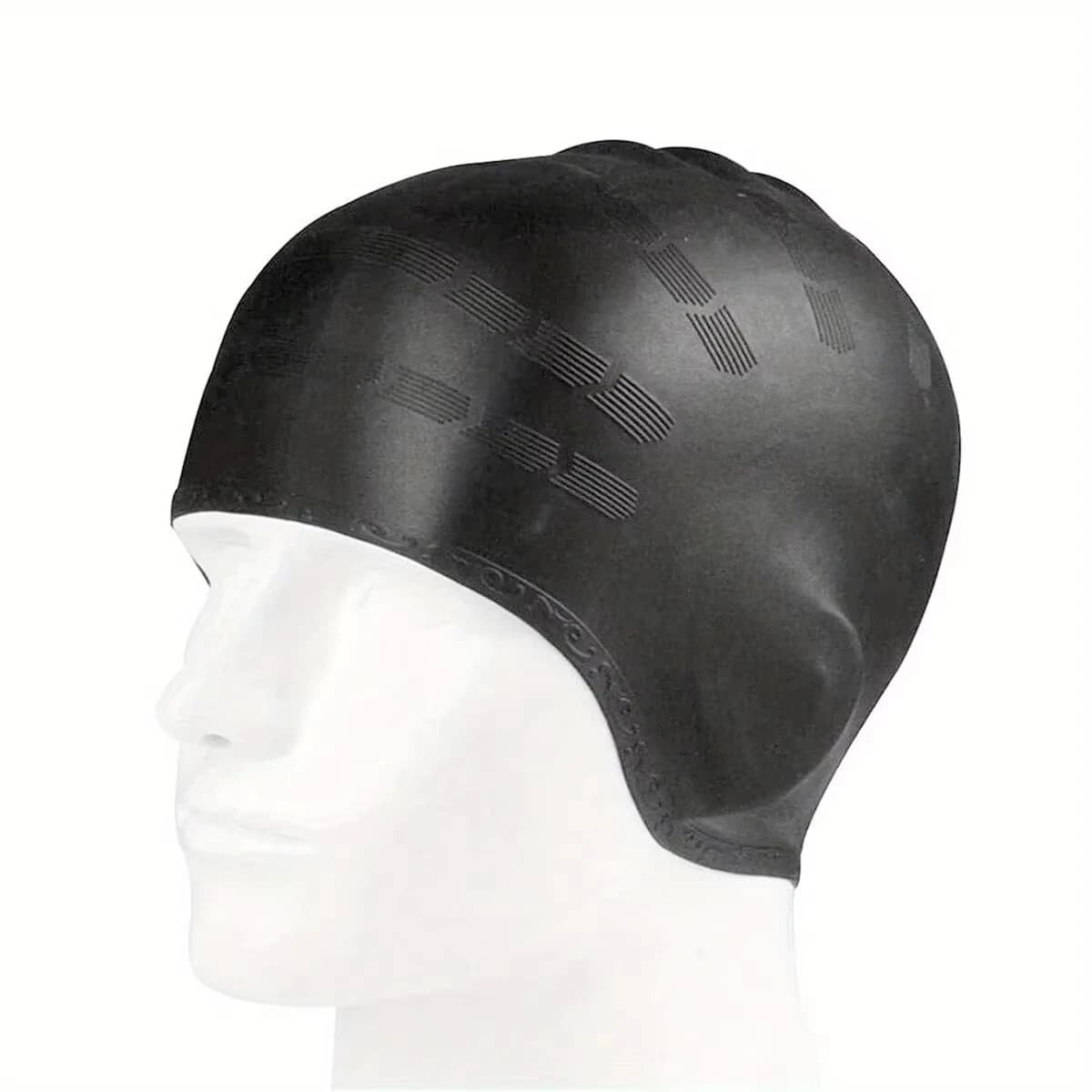 DIZETION silicone swim cap: protects long hair, super elasticized with ear pockets for adults and teenagers