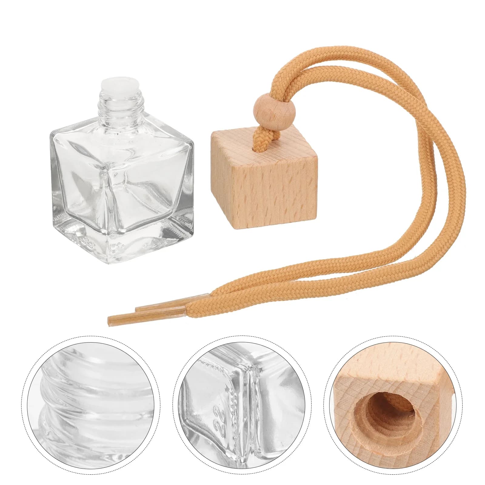 Perfume bottle with square cap Aroma bottles for hanging cars Speakers Containers Empty secondary bottles Deodorant for indoors