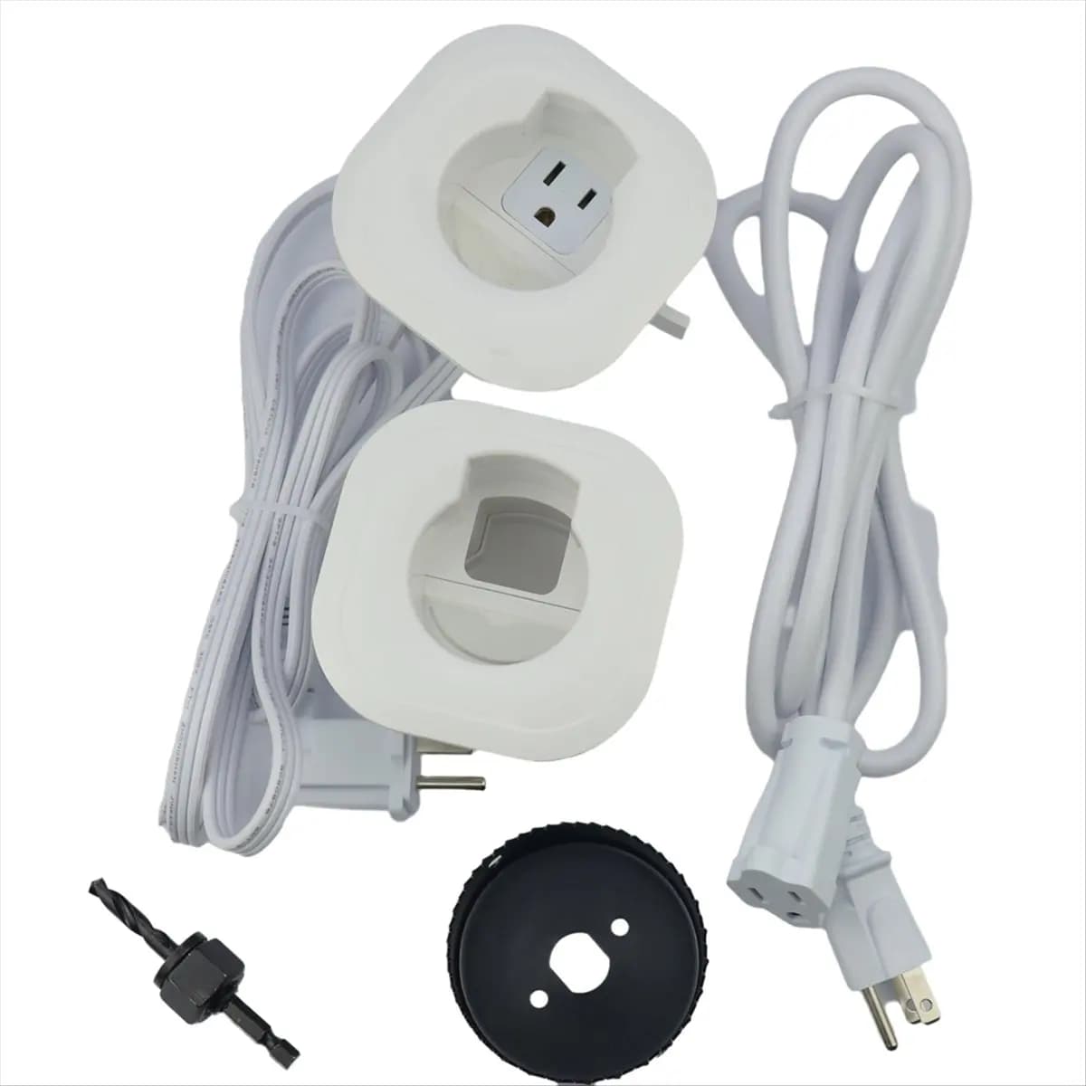 NNnew In-Wall Cable Management Kit for Hide TV Wires When Mounting TV with Hole Saw Drill Attachment for Easy Install US Plug