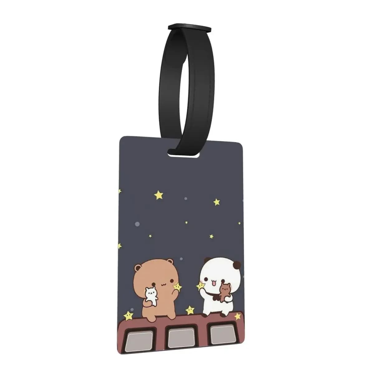 Bubu e Dudu Watching The Moon Together Etichette per bagagli Accessori Viaggio Carino Bagaglio Imbarco Tag Porta etichette ID Nome Indirizzo