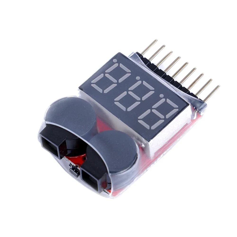 Tester di tensione della batteria Lipo 1S-8S con cicalino di allarme basso per monitor batteria RC Car Drone elicottero 7.4V 11.1V