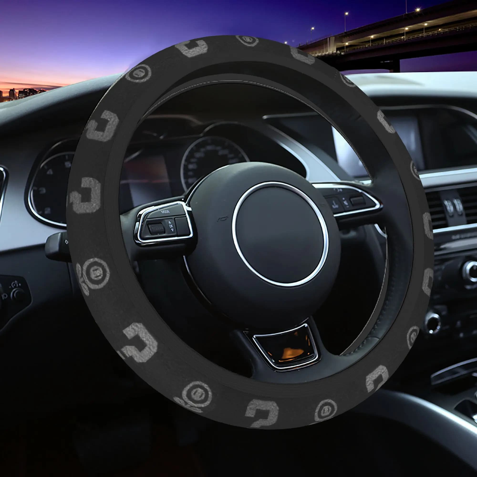 Coprivolante per Auto 37-38 Bros Marios Universale, Coprivolante Intrecciato, Accessori Adatti per Volante