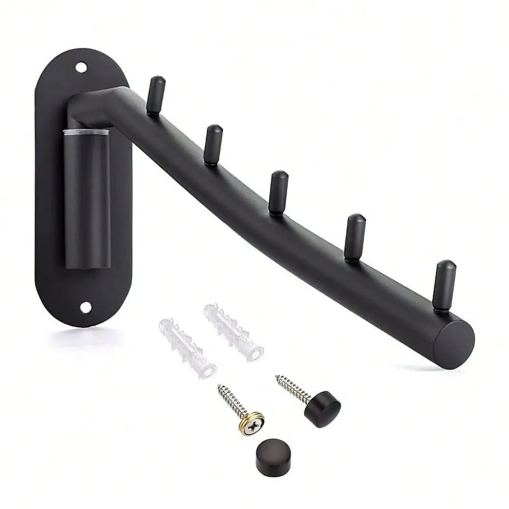 Appendiabiti da parete in acciaio inossidabile con braccio girevole, robusto organizer per cappotti e vestiti per lavanderia