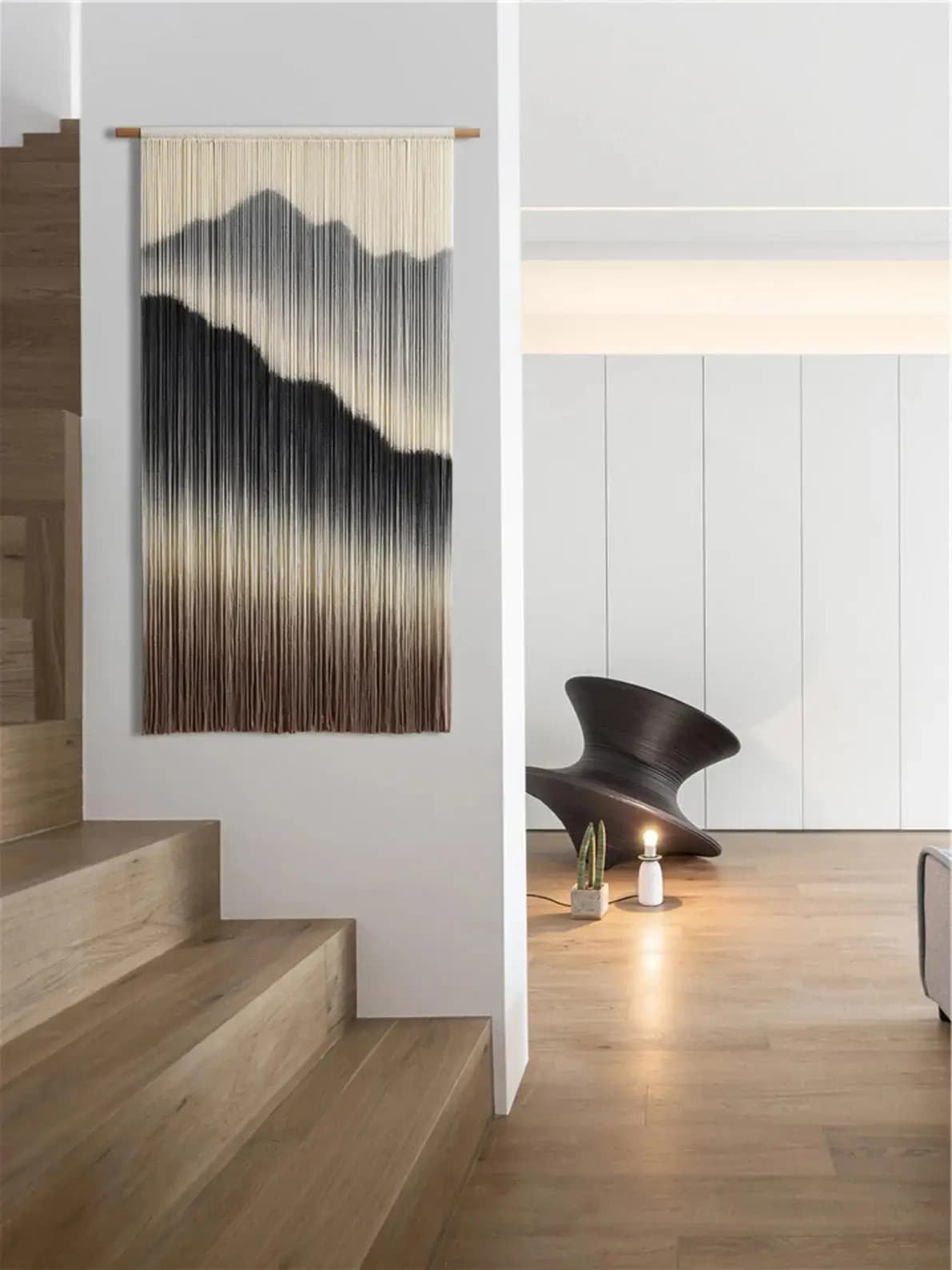 New Chinese Style Dyeing Door Curtain Living Room Artistic Landscape Painting Wall Hanging Tapestry Customized Home Decor