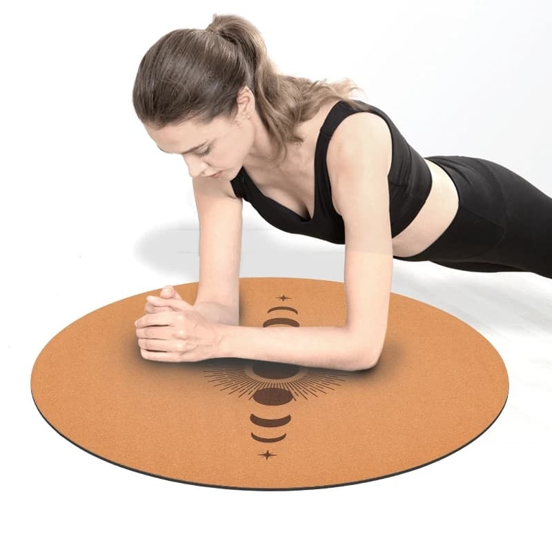 Tappetini rotondi per yoga da palestra 68 * 68 cm Tappetino per gattonare per bambini Cuscino per meditazione Tappetino sportivo antiscivolo in gomma naturale per corda per saltare / allungamento
