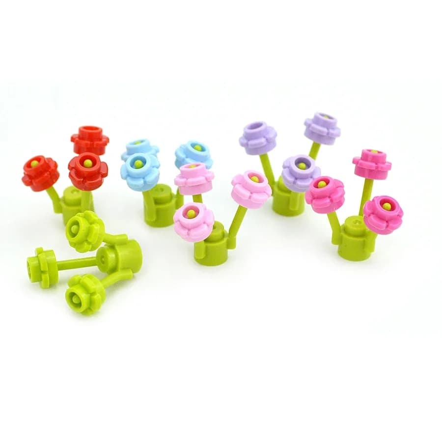 Blocchi di costruzione fai-da-te 24866 Cinque petali di fiori 1x1 Educativi assembla MOC Erba Pianta Fiorellino Compatibile Giocattolo da costruzione