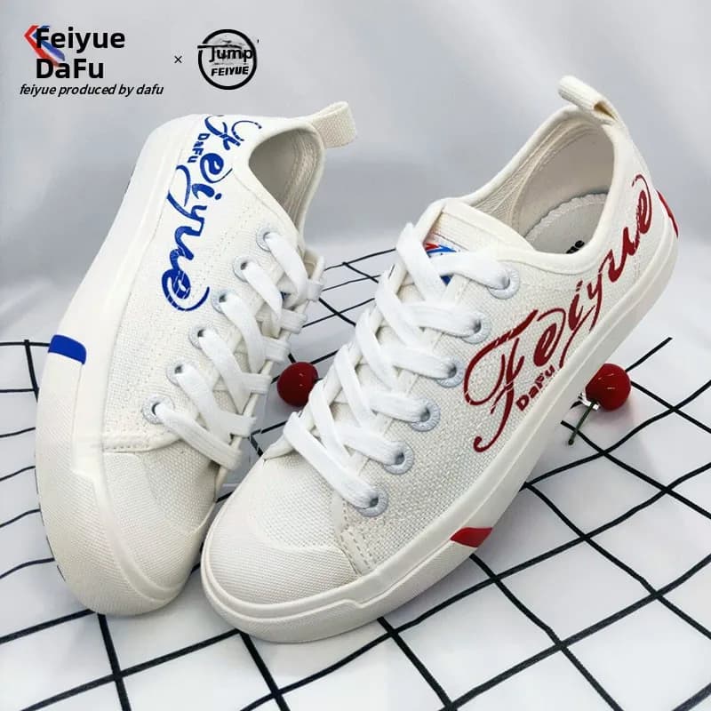 Sneakers Casual in Tela Feiyue, Scarpe Basse Sportive con Design a Fasce Incrociate, Punta Rotonda e Suola in Gomma, Ideali per Coppie