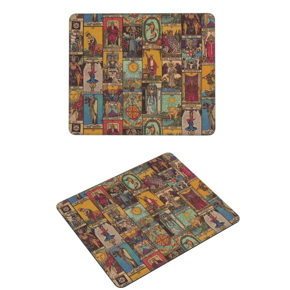 The Major Arcana Of Tarot Tappetino per mouse patchwork vintage Tastiera per computer Tappetino per mouse Tappetino per scrivania per laptop da gioco Tappetini per tavolo da ufficio