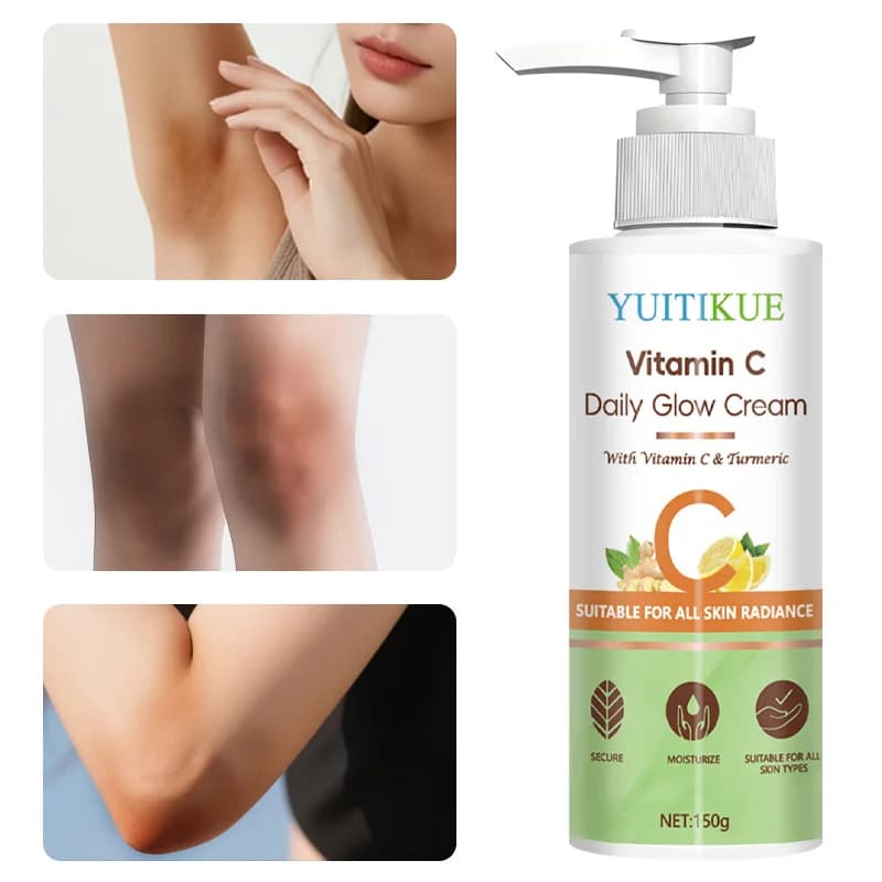 YUITIKUE Glow Daily Vitamin C 150g Cream - For face and body, it illuminates, moisturizes and uniforms skin tone, with curcuma