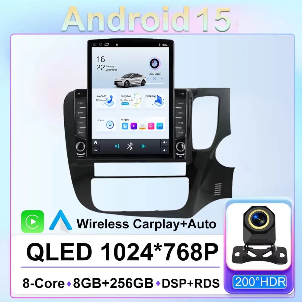 9.7 Android14 For Mitsubishi Outlander 3 XL RHD 2012-2025 autoradio video multimedia player for car 2Din Carplay Auto Stereo DVD CAM