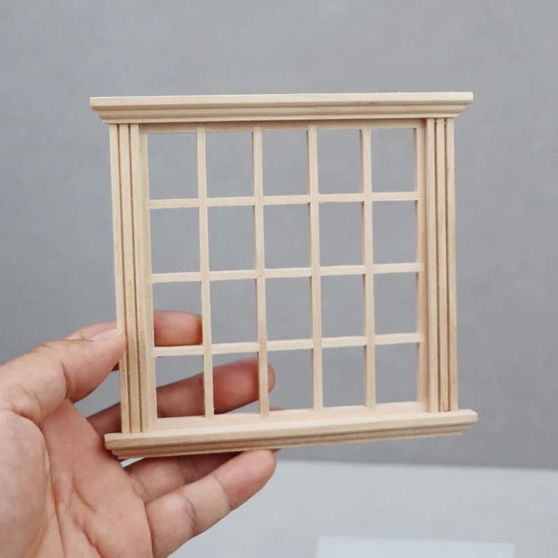 1:12 Mini finestra per casa delle bambole Cornice per finestre quadrate Modello Accessori per mobili per la decorazione della casa delle bambole Giochi di imitazione per bambini