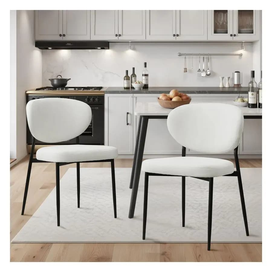 Set di 2 Sedie da Pranzo Moderne in Ciniglia con Ampio Cuscino in Memory Foam 58D, Sedie Ergonomiche da Cucina con Schienale Alto