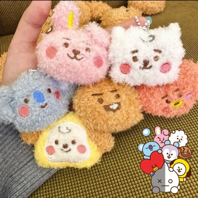 Portachiavi con bambola di peluche BT21, merchandise anime, cartone animato, simpatico, creativo, Kawaii, per ragazzi e ragazze, ciondolo per zaino, regalo, vendita all'ingrosso