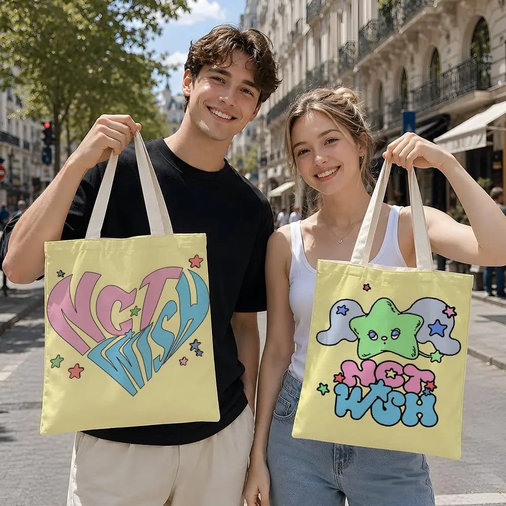 Music N-nctwish Storage Bags Reusable Canvas Tote Suitable for School Class Commuting Shopping as Gifts