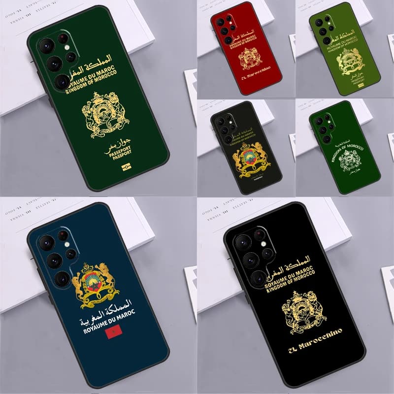 Marocco Passaporto Cassa Del Telefono Per Samsung Galaxy S25 Ultra S9 S10 S20 S21 S22 Plus S23 FE S24 Ultra Cover Coque