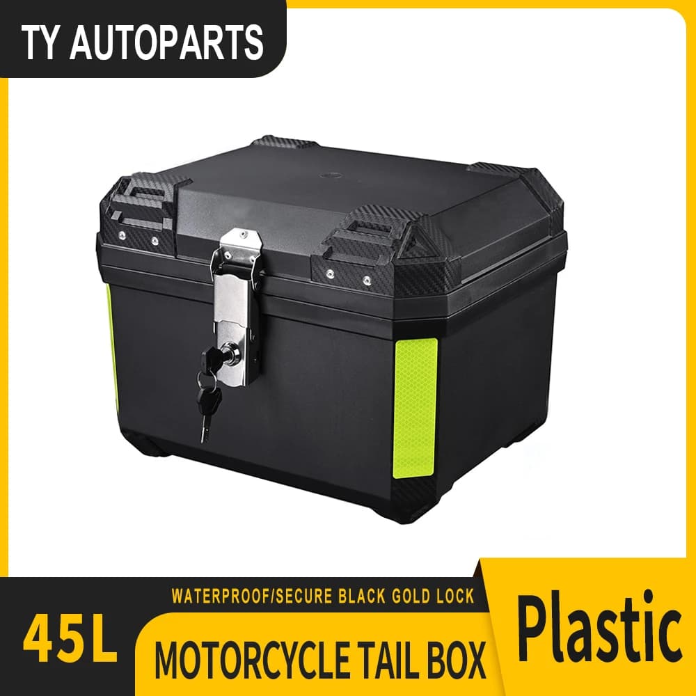 Bauletto Moto Universale da 45L, Valigia Posteriore in ABS, Contenitore Impermeabile per Casco e Attrezzi con Chiusura di Sicurezza