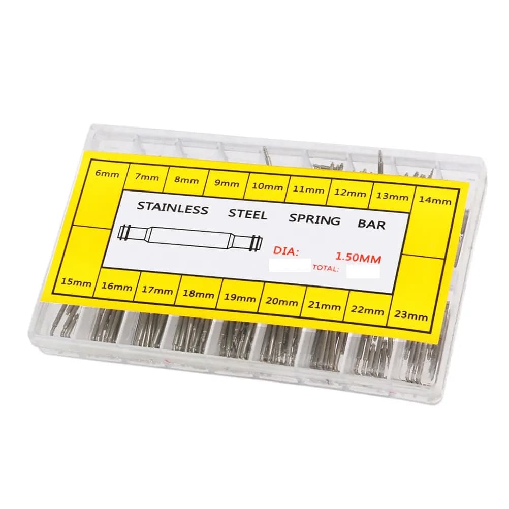 360 Pezzi Barrette a Molla in Acciaio Inossidabile per Cinturini di Orologi, 18 Misure da 6-23mm, Doppia Flangia, Kit di Riparazione Argento per Orologi da Uomo e Donna