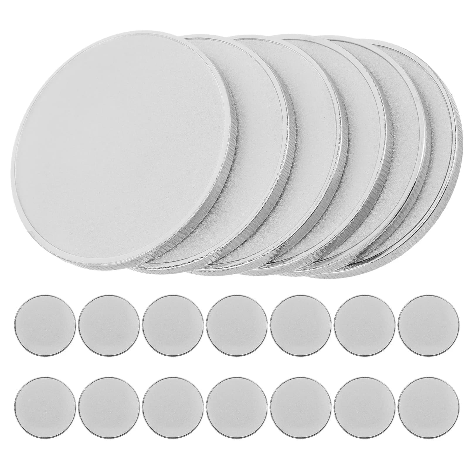 20 pieces with laser engraving commemorative coin 40 mm empty threaded edge diy handcrafted metal memory blank round spaces