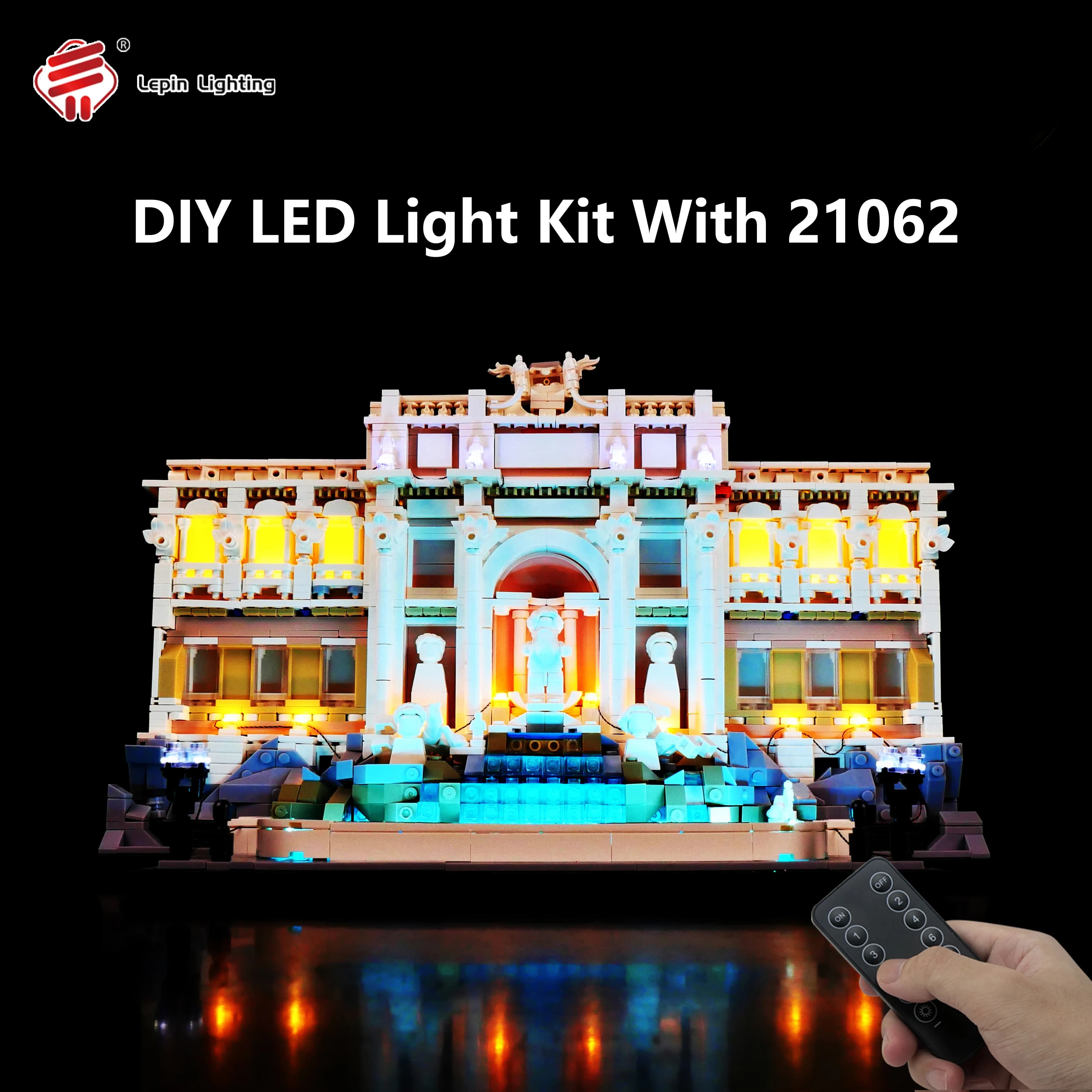 Kit luce LED fai-da-te compatibile con 21062 Magic Wishing Fontana Building Block Modello Set di illuminazione con telecomando Display regalo