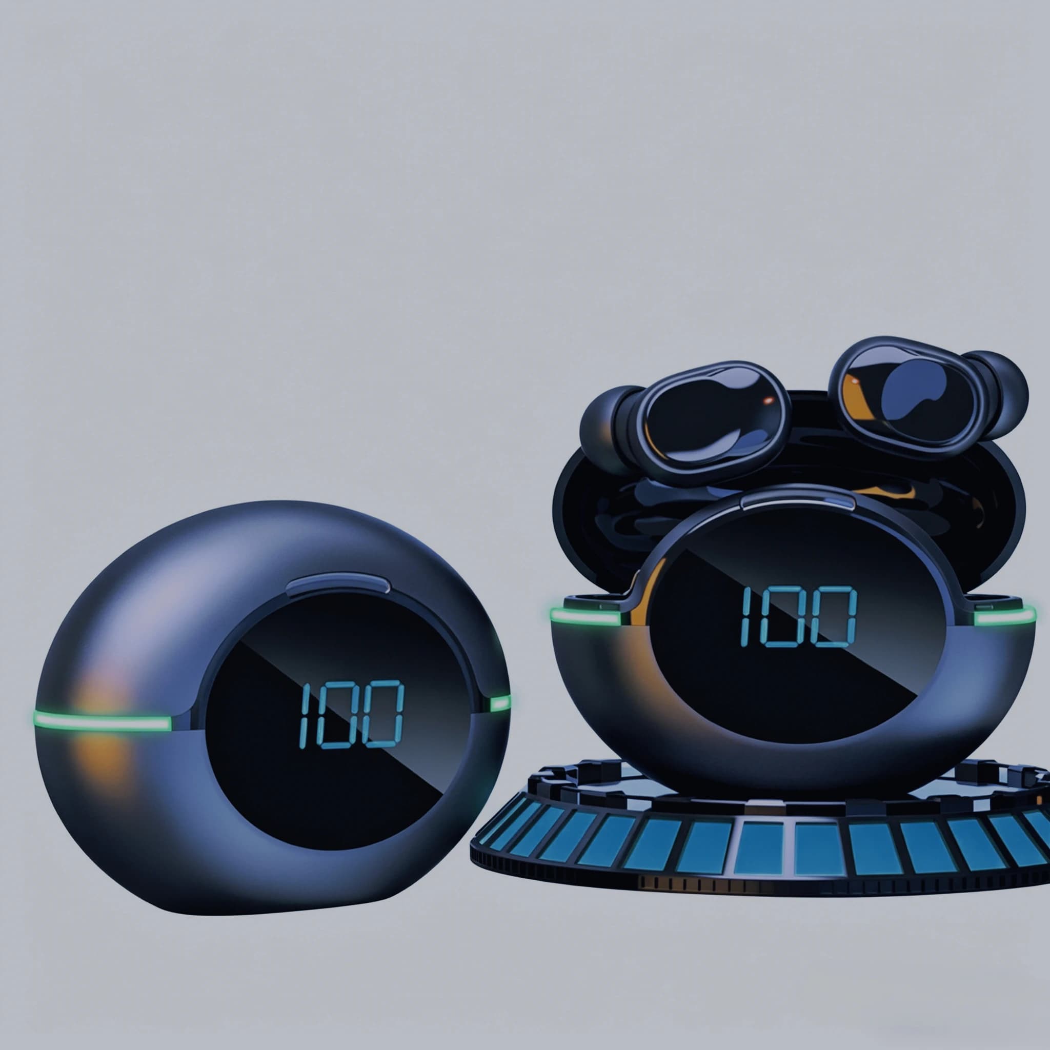Auricolari Bluetooth Wireless Sportivi con Riduzione del Rumore, Display Digitale della Batteria, Cuffie In-Ear TWS per Gaming e Sport