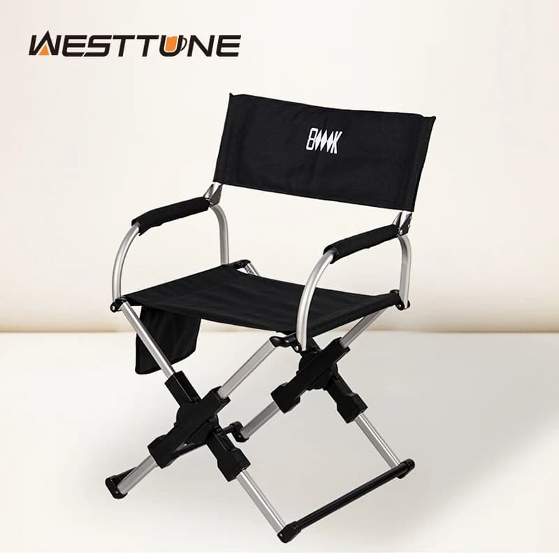Outdoor Foldable Director Chair Beach Camping Chair Aluminum Alloy Fishing Chair Hiking Picnic Seat Travel Furniture