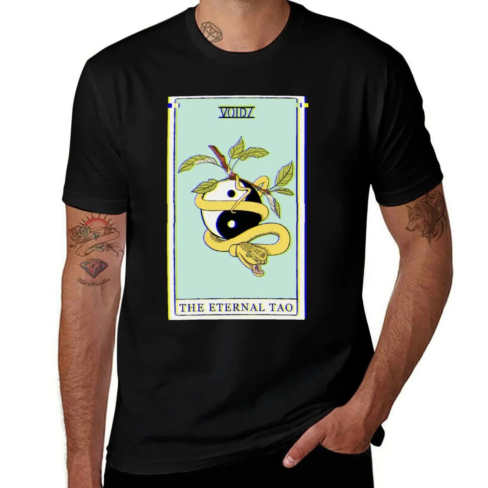 Tao Eternal Card versione The Tarot -Glitch T-shirt casual a maniche corte per tutti gli abbinamenti