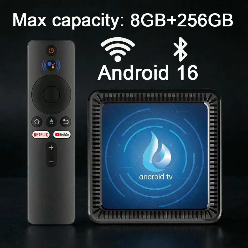 Box TV Smart Q17 Android 16 Allwinner H313 8GB+256GB Quad Core Cortex A53 Support 5G Dual WiFi BT5.4 Video 8K Set-Top Box with Vocal Control