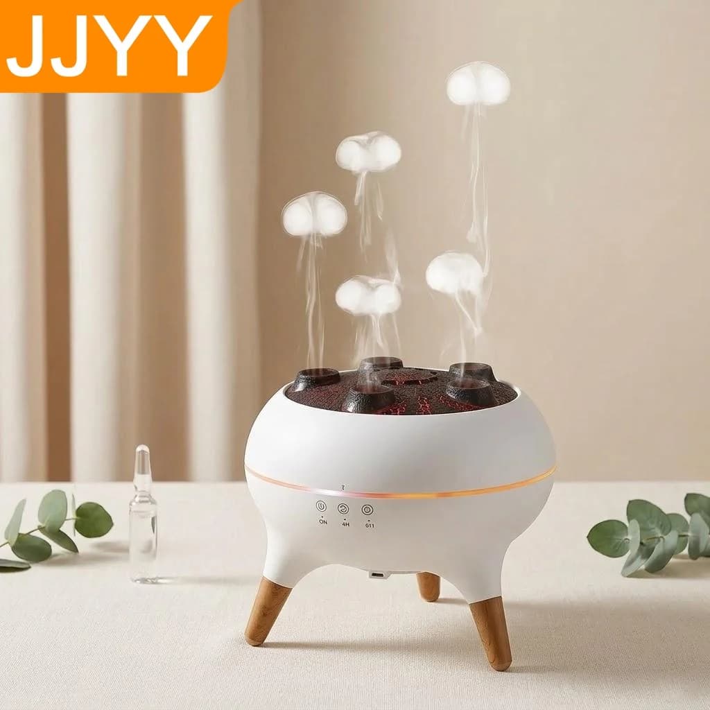 Umidificatore Silenzioso 28dB per Camera da Letto, Diffusore di Aromi con 7 Luci Colorate, Spegnimento Automatico, Nebbia Fredda