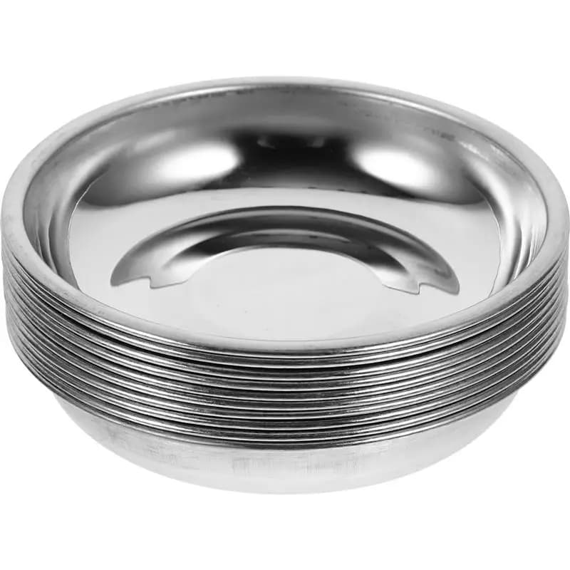 10 pezzi piatto per salsa ciotola per salsa in acciaio inossidabile 8 cm piatti per condimenti rotondi sushi ciotola per immersione piattini ciotola mini piatti per antipasti