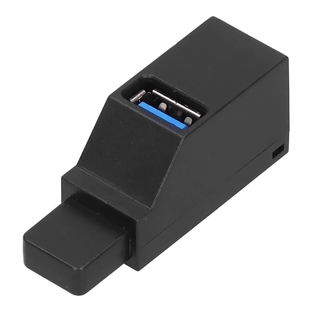 1PCS Portable Plug and Play USB 3.0 Hub With Lanyard Black USB Splitter 3 Port High Speed Expander Computer Supplies