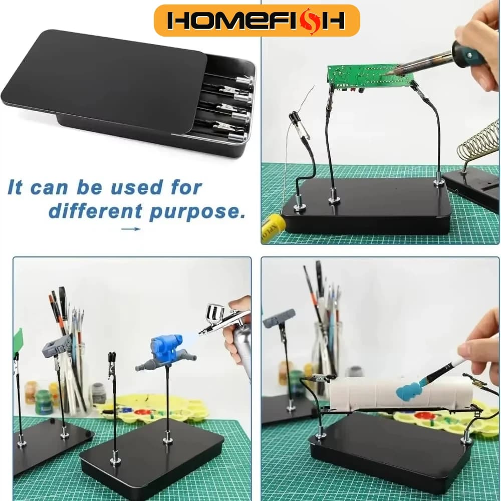 Model Painting Stand Base Holder 12PCS Alligator Clip Sticks Magnetic Bendable for Airbrush Spray Hobby DIY Model Crafting