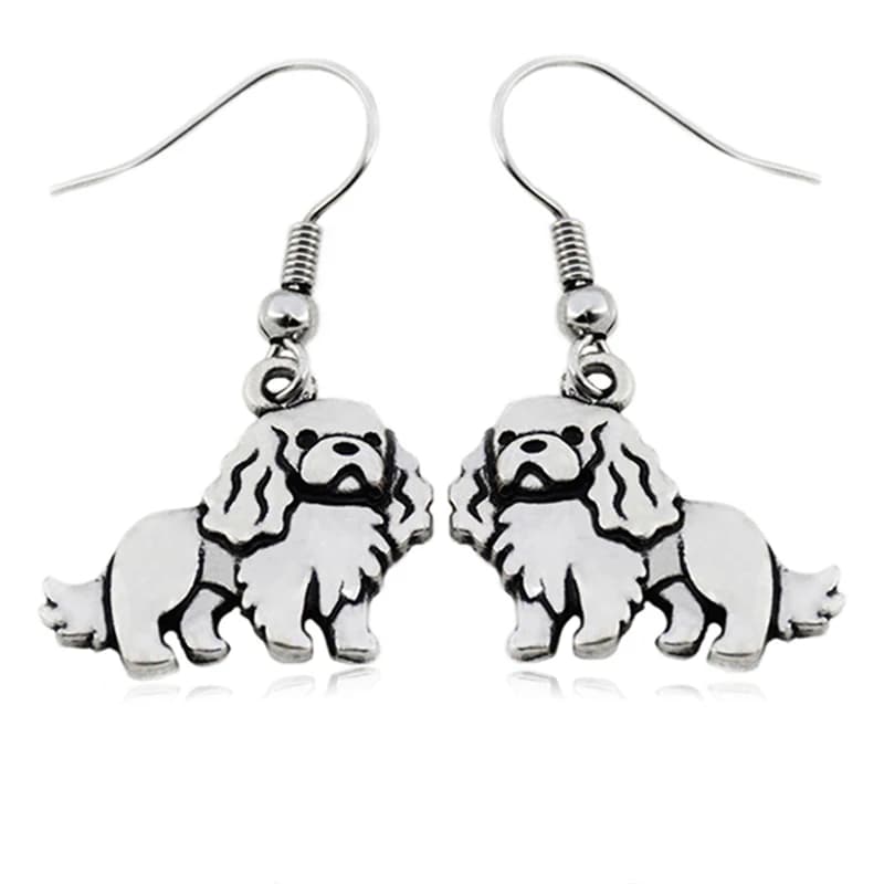 Fei Ye Paws 2022 New Design Lovely Cavalier King Charles Spaniel Dog Pet Drop Earrings Long Earrings For Women Girls Gift Box