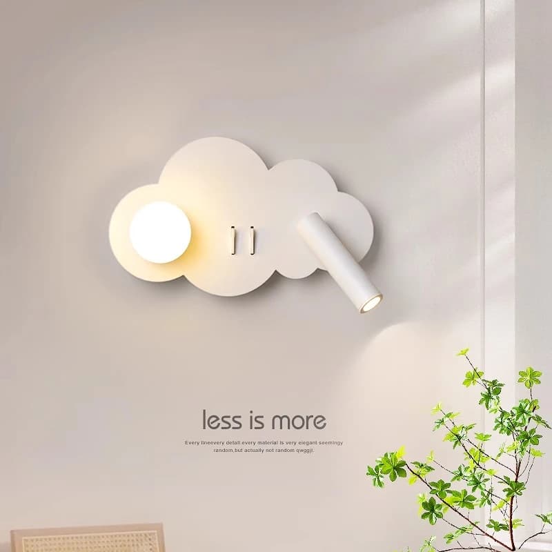 Lampada da parete per camera da letto a nuvola con interruttore Lampada da decorazione per sfondo soggiorno Lampada da comodino per protezione degli occhi da lettura per camera dei bambini