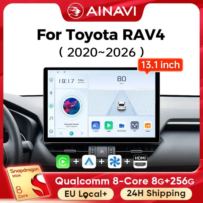 Ainavi 13.1 Pollici per Toyota RAV4 2019 2020 2021 2023 2025 XA50, Radio Auto HDMI 2K, Carplay Wireless, Android Auto, 4G, Sistema Multimediale per Auto