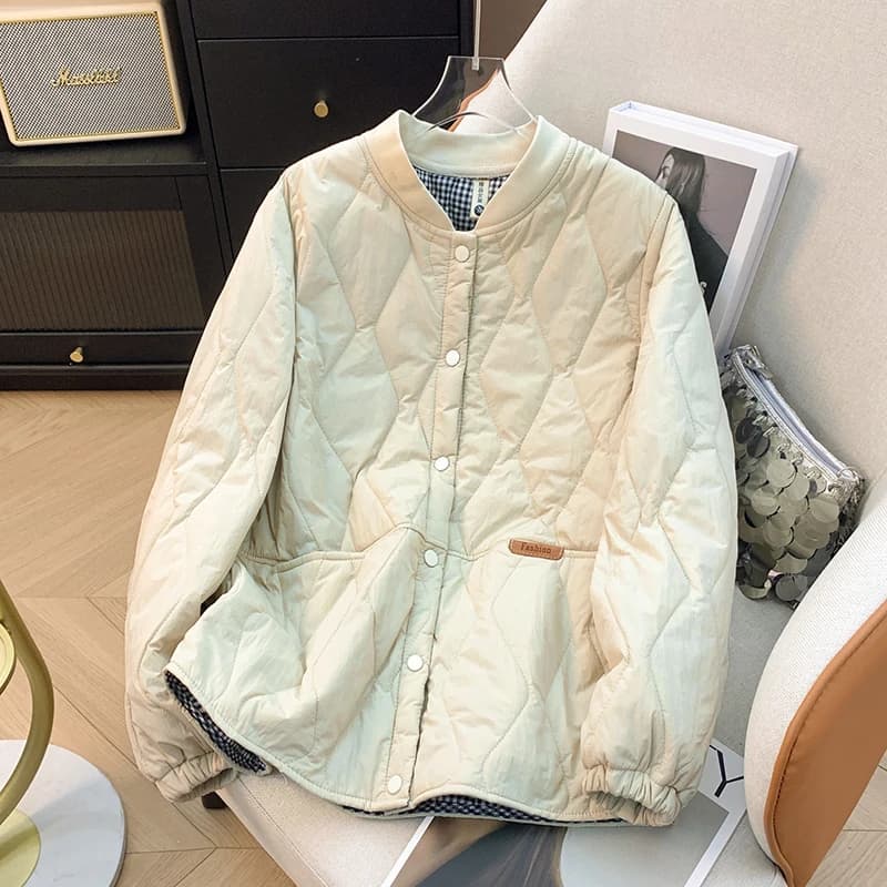 Jaet in cotone leggero da donna con bottoni trapuntati Dettagli ket Cappotto in cotone Capispalla femminile Giacca da donna Taglie forti