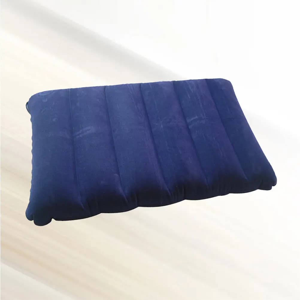 1Pcs PVC Flocking Inflatable Pillow Compact Light Weight Easy Inflate Deflate Clean for Outdoor Journey Road Trip Neck Pain
