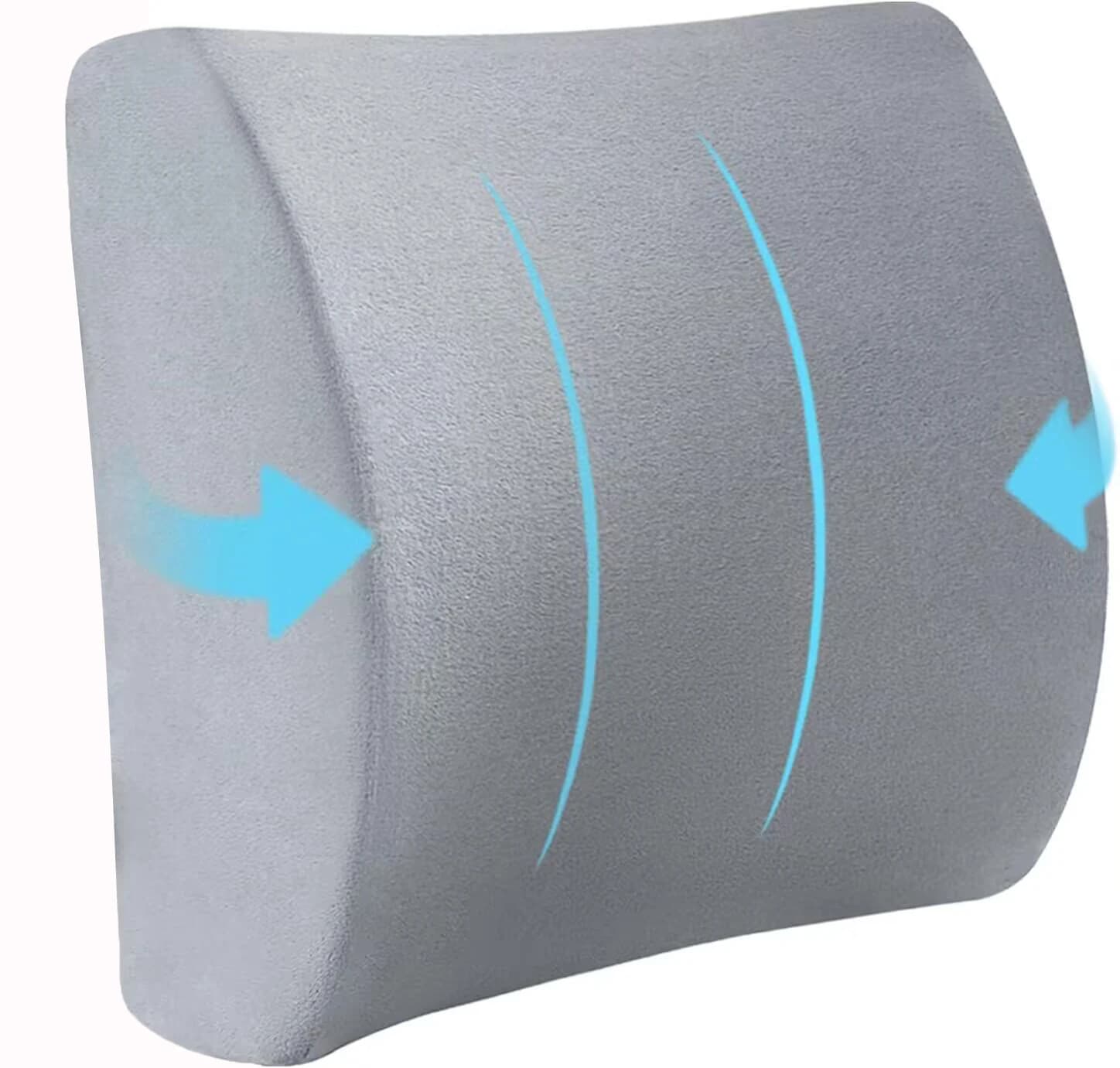 Schienale lombare in memory foam per auto da ufficio, cuscino per sedia per studenti, supporto lombare, cuscino per schienale lombare blu