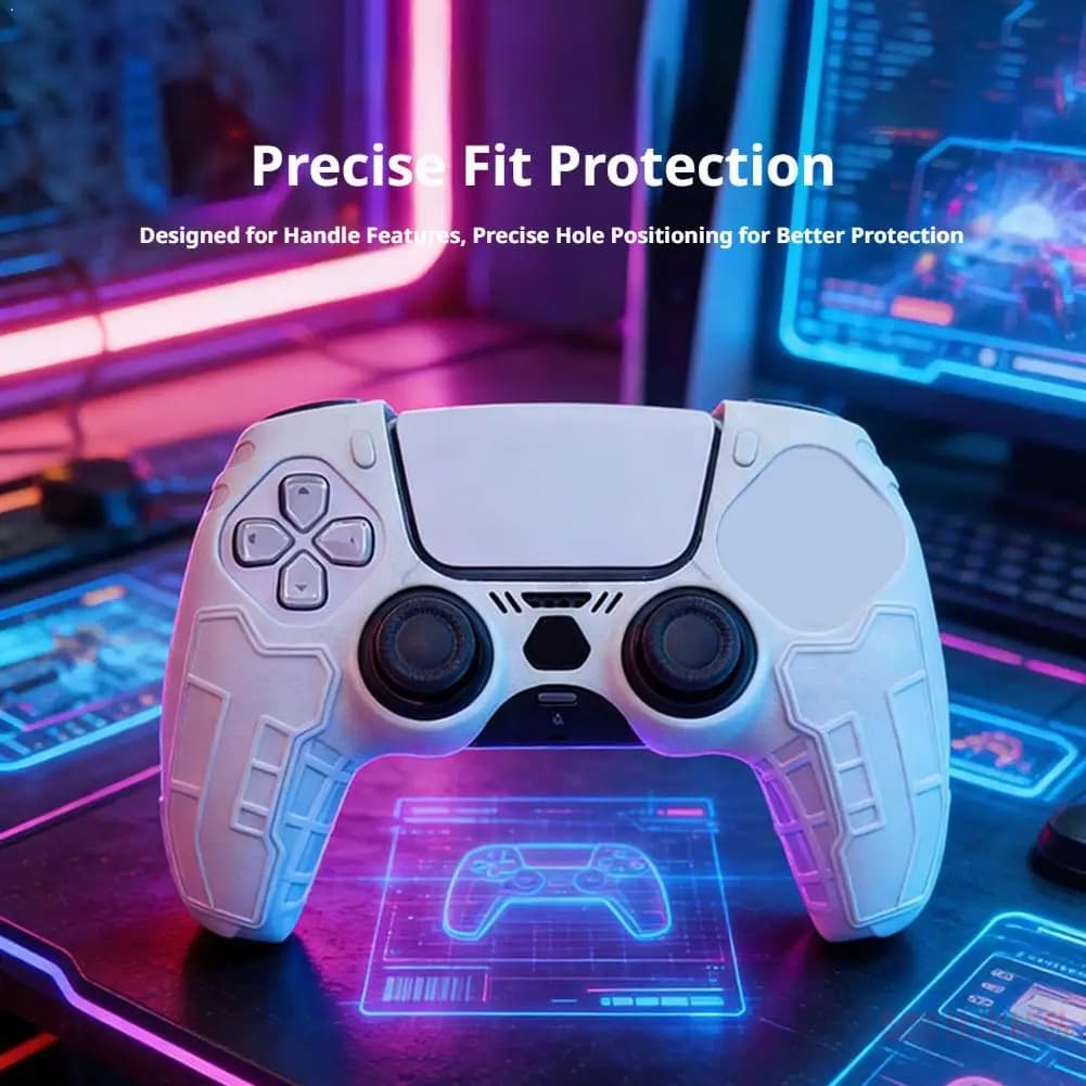 Custodia protettiva in silicone per controller PS5, antiscivolo, anti-sudore, a copertura totale, morbida, antiurto, accessori.