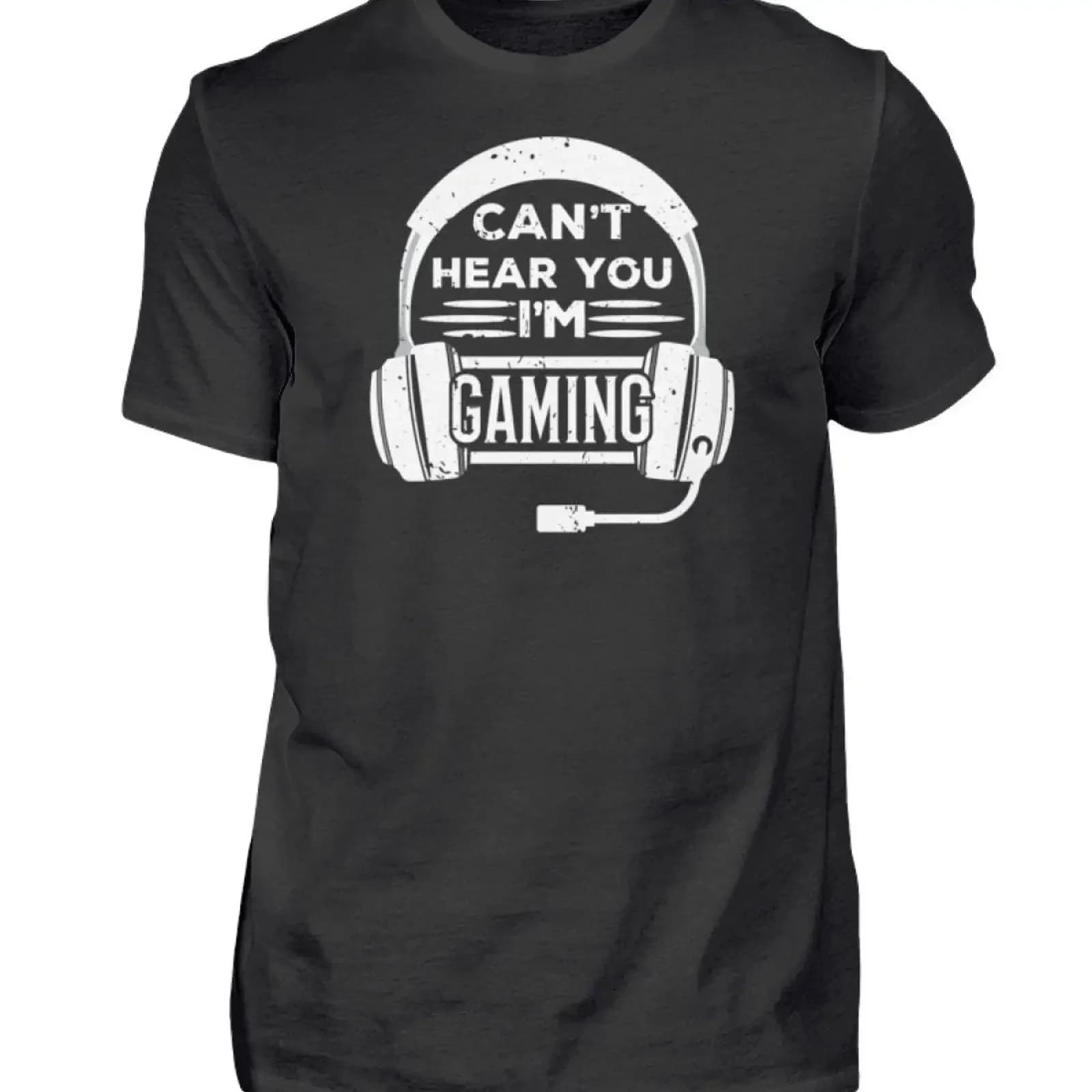 Maglietta Cant Hear You In Gaming per Gamer Headset Men, stile vintage, lavata, elegante, comoda, versatile, casual, morbida