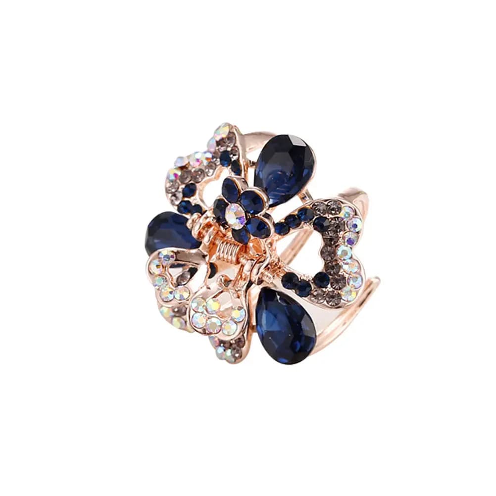 4Pcs Crystal Jaw Claw Hair Clips Small Design Colors Purple Pink Blue Dark Blue Elegant Hair Accessories for Women Party