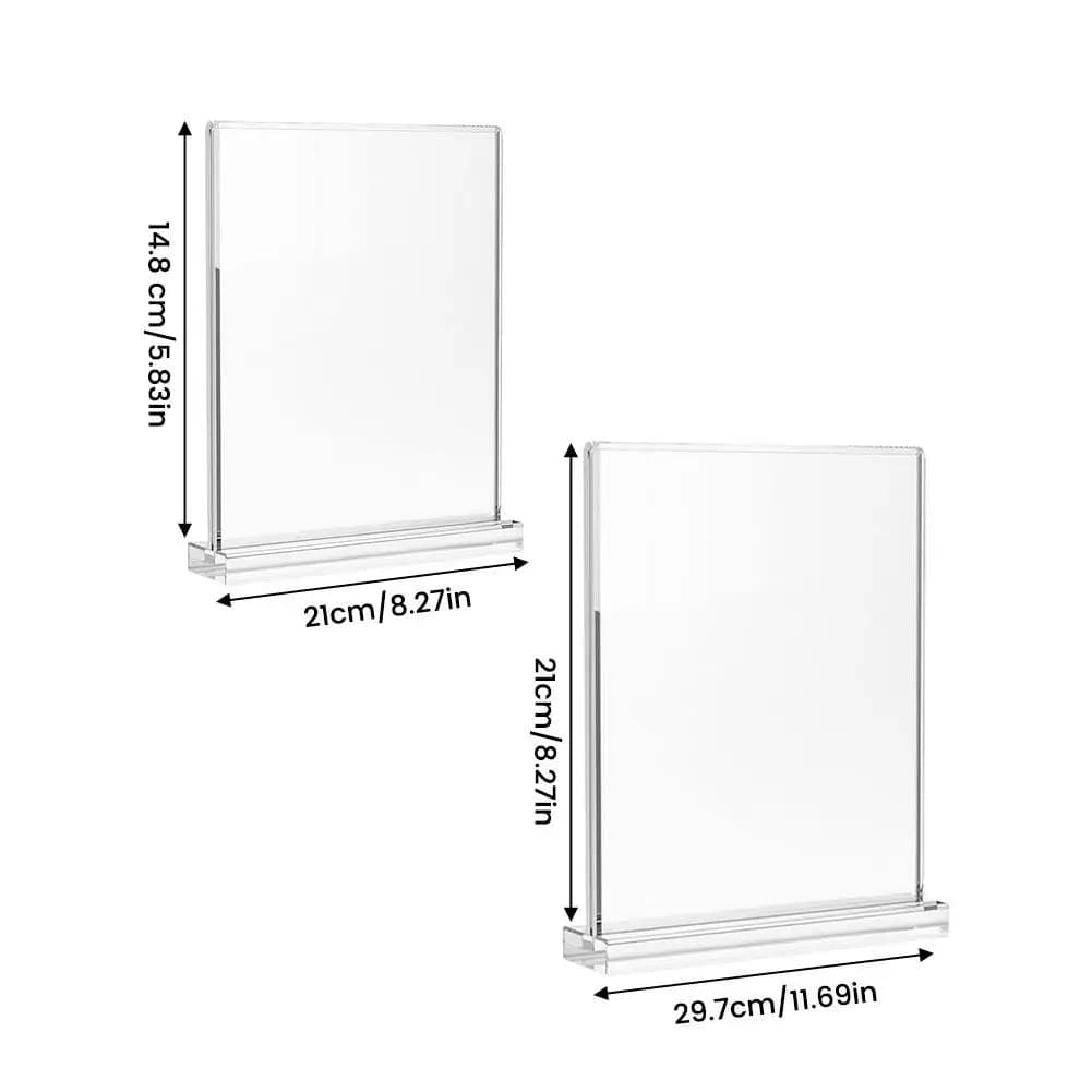 Transparent Acrylic A4/A5 Desktop Display Stand Convenient Pull Out Sign Holder Price Label Menu Display Rack Photo Frame