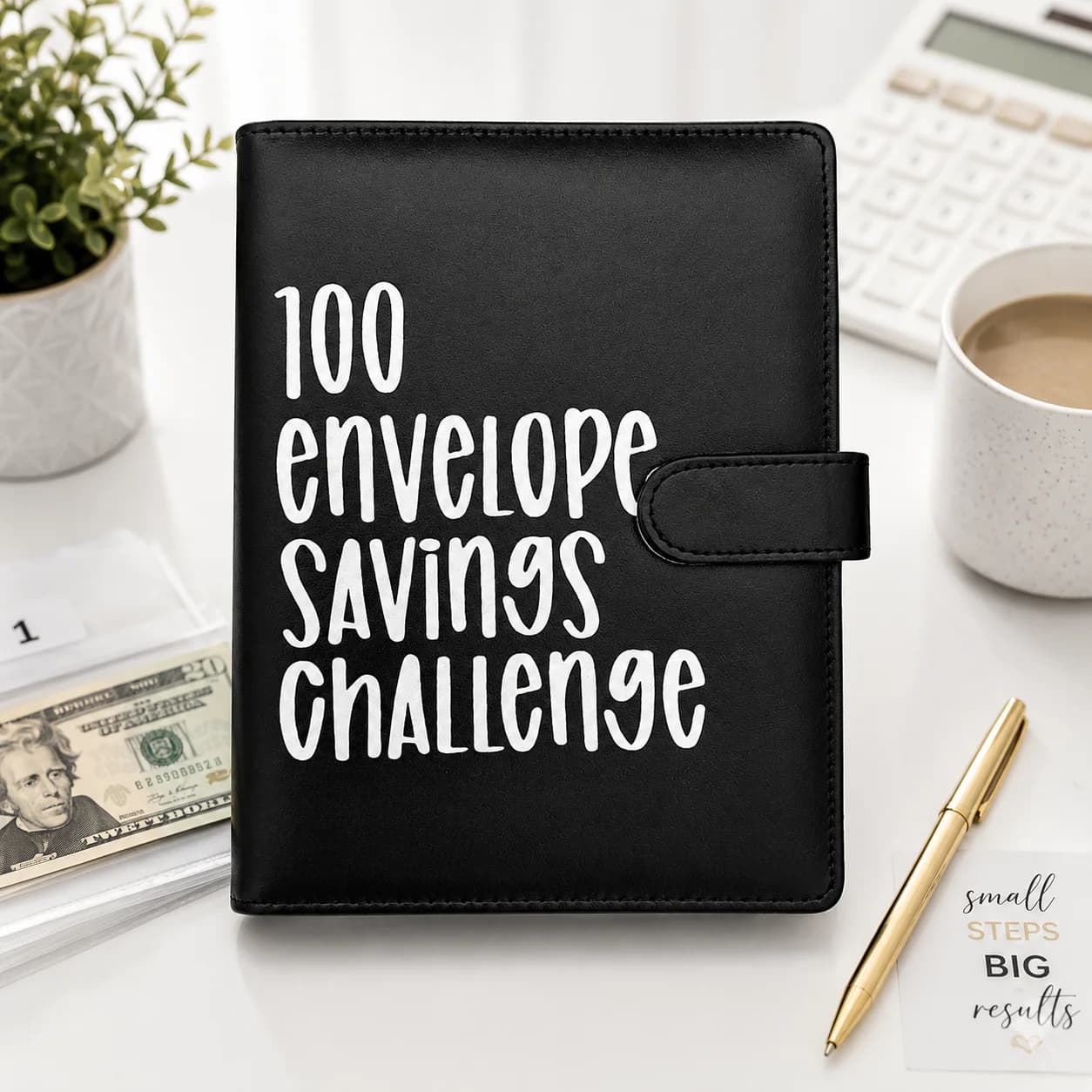 100 Envelope Savings Challenge Binder – Budget Planner, Money Organizer & Savings Tracker Notebook