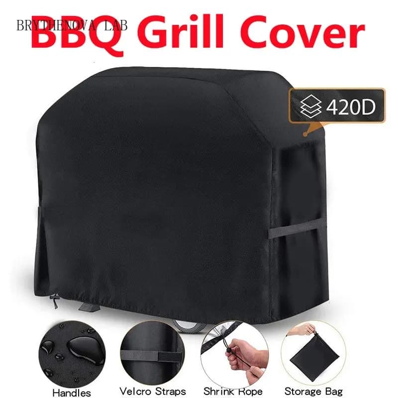 420D Oxford Cloth BBQ Cover Outdoor Dust Waterproof Rain Heavy-Duty Cover Grill Anti UV Duty Weber Heavy Protective Grill