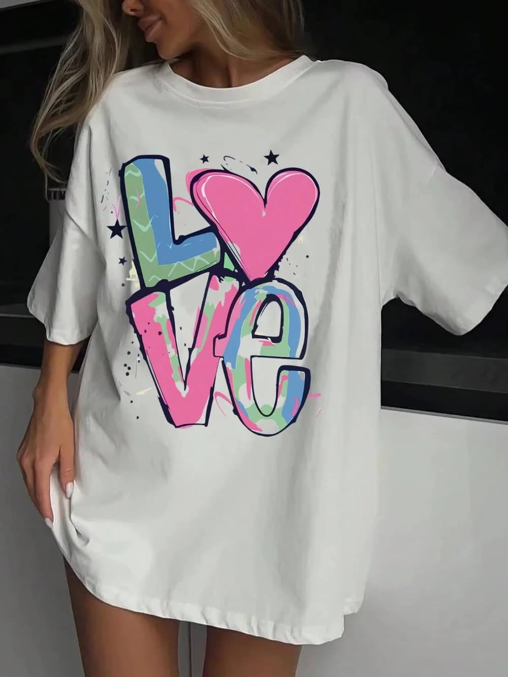 Nuove T-shirt da Donna 2026 con Grafiche, T-shirt Casual da Donna con Scollo a O, Abbigliamento Streetwear, Maglietta Corta da Donna
