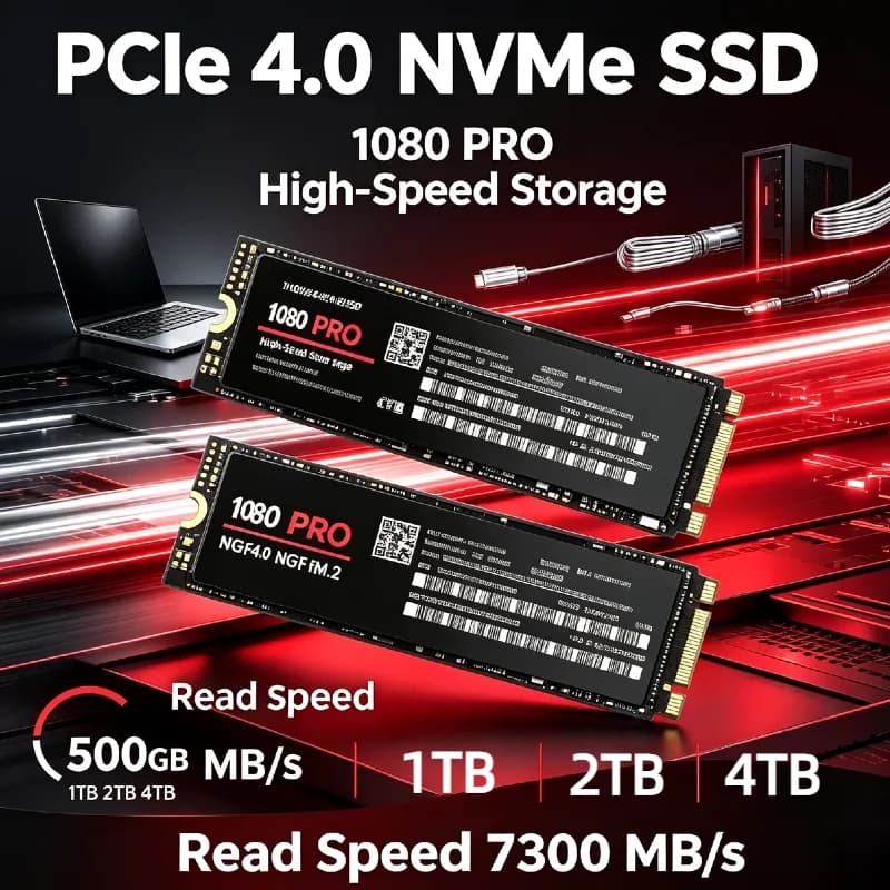 High Speed 1080PRO M 2 NVMe PCIe 4 0 Internal SSD 2TB Solid State Drive For Laptop PC Gaming Desktop Pro Core Ultra Speed New