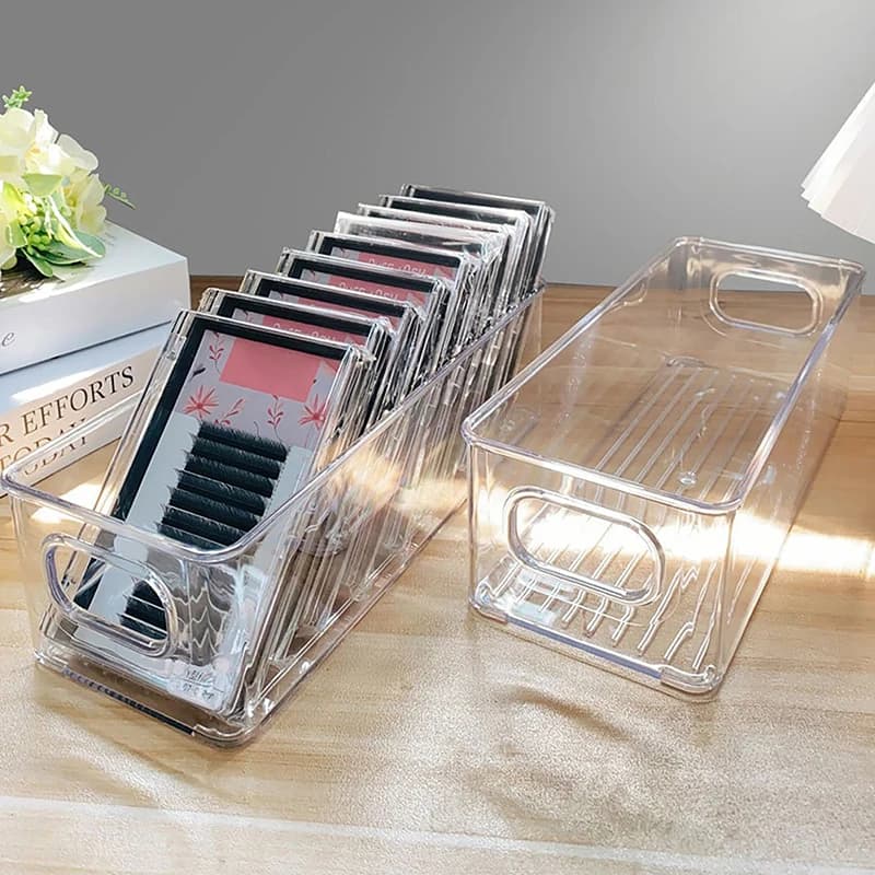 Transparent Eyelash Storage Box Organizer for Makeup Fined Eyelash Pallet Holder for Collar Extension Eyelash