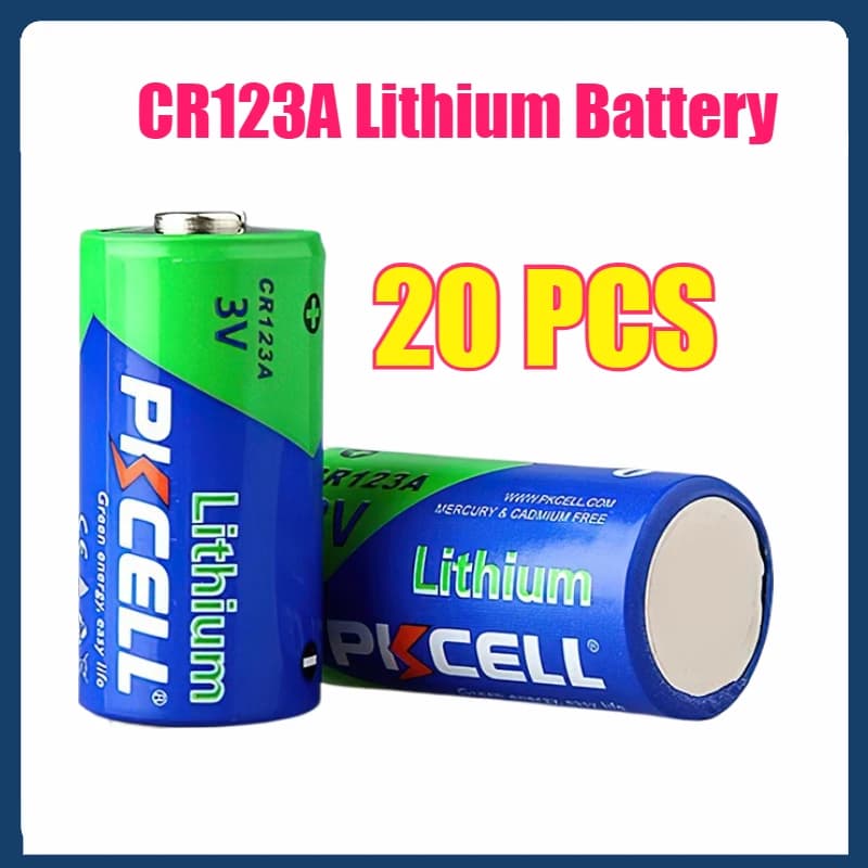20 pezzi PKCELL CR123A batteria al litio CR 123A CR17345 16340 3v batterie non ricaricabili per contatore del gas telecamera di allarme porta senza fili